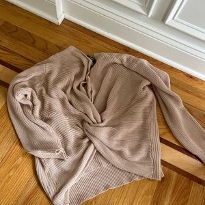 Knotted back blush sweater